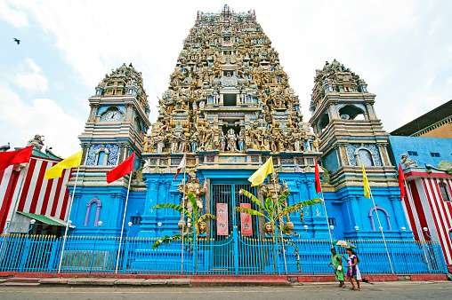 The towering Gods and towers of the Hindu Temple of Sri Kailawasanathan Swami Devasthanam Kovil, Colombo, Sri Lanka