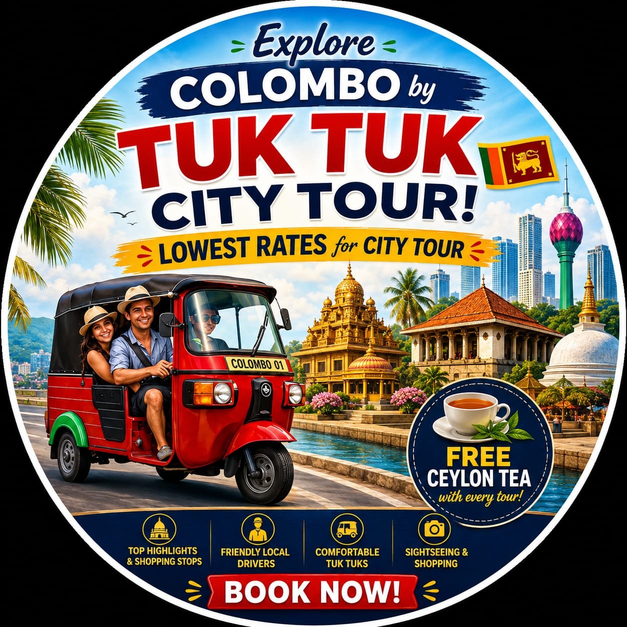 colombo Tuk tuk city tour packages